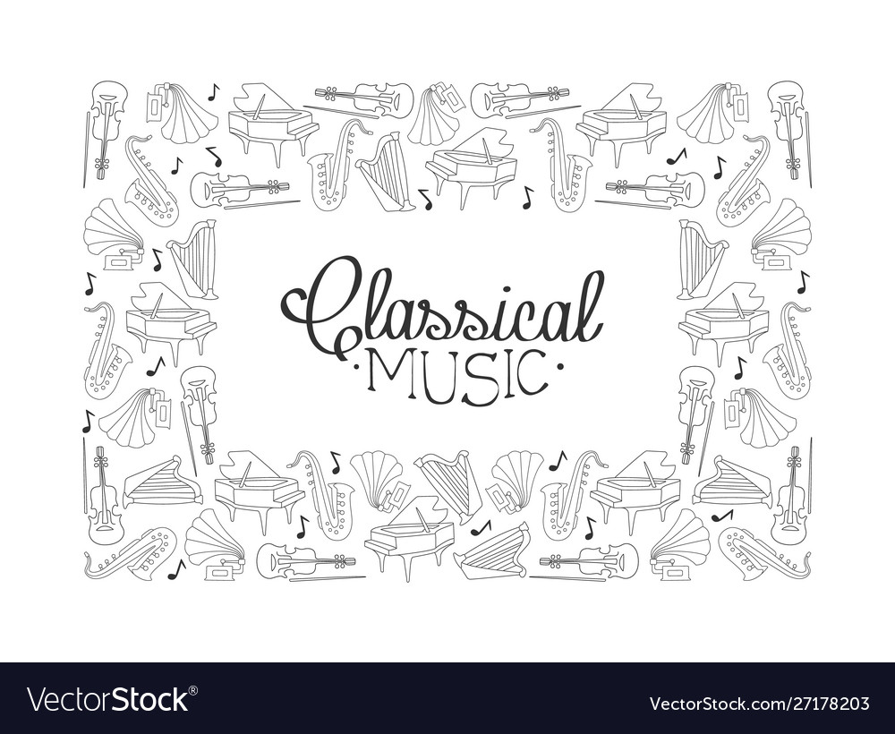 Classical Music Frame - Instruments Border