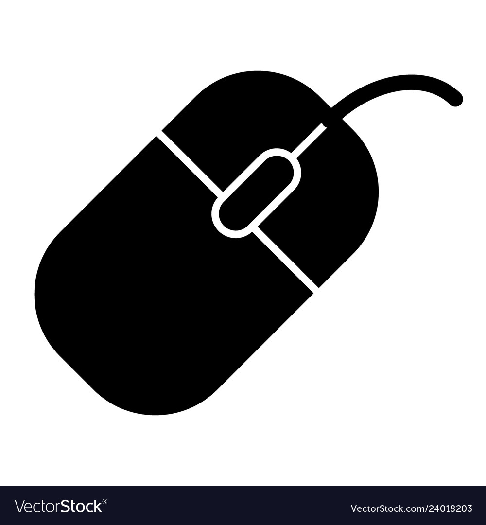 Computer mouse solid icon device vector image Computer mouse solid icon device