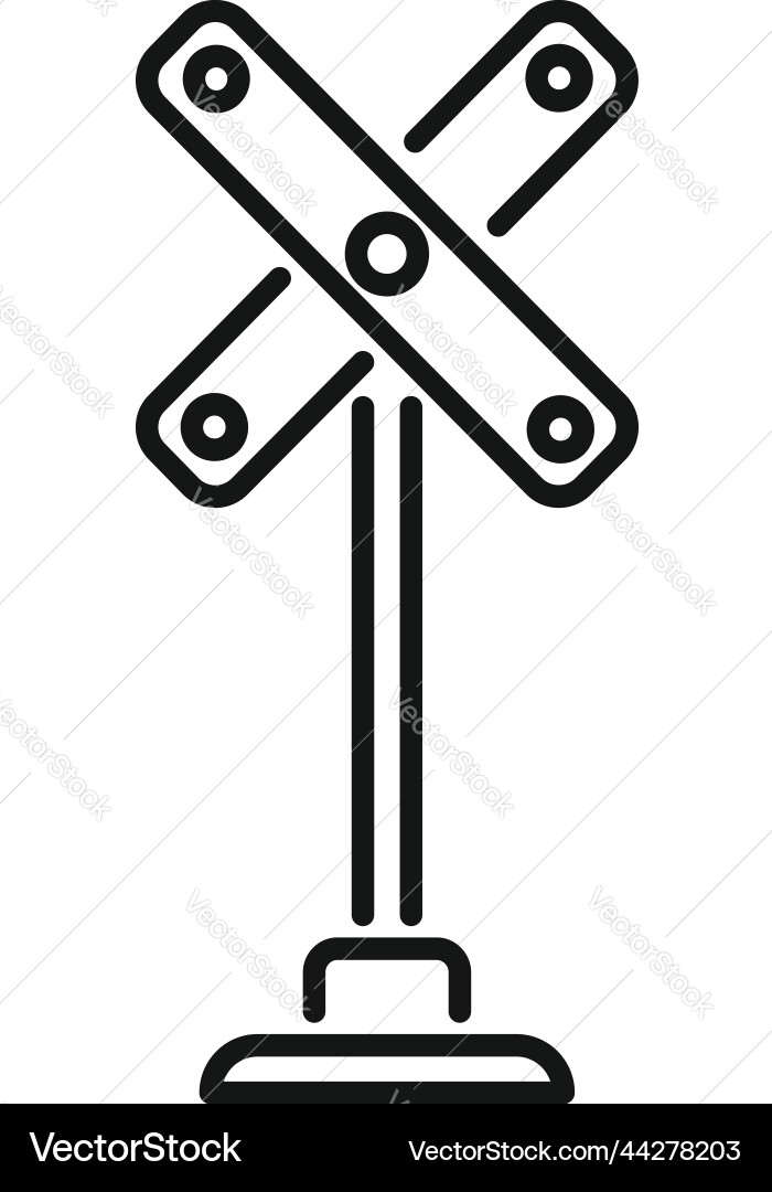 Crossing sign icon outline train barrier Vector Image