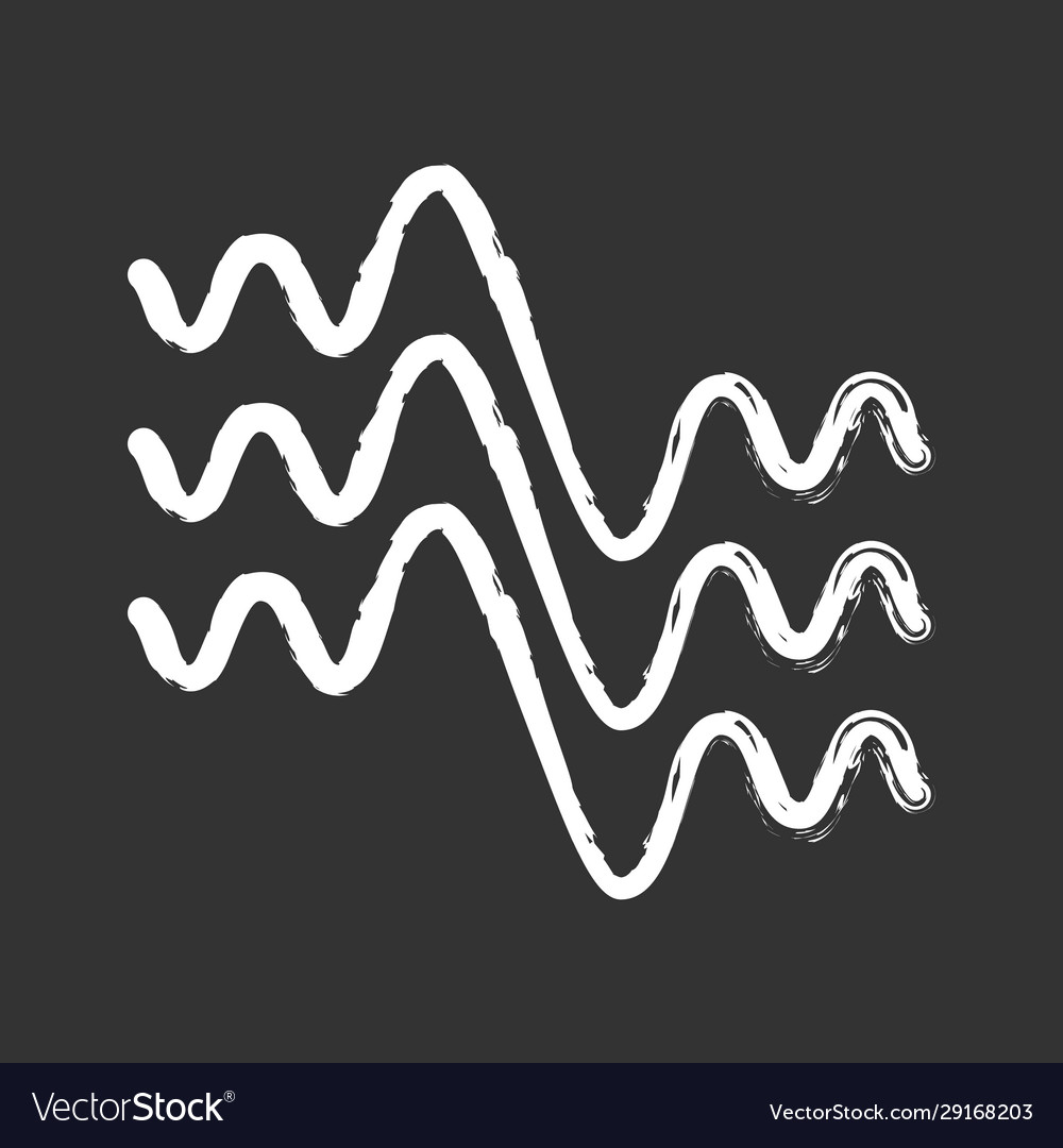 Flowing wavy lines chalk icon fluid parallel