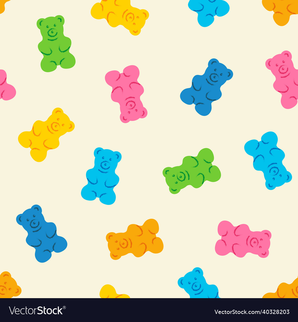 Gummy bear seamless background Royalty Free Vector Image