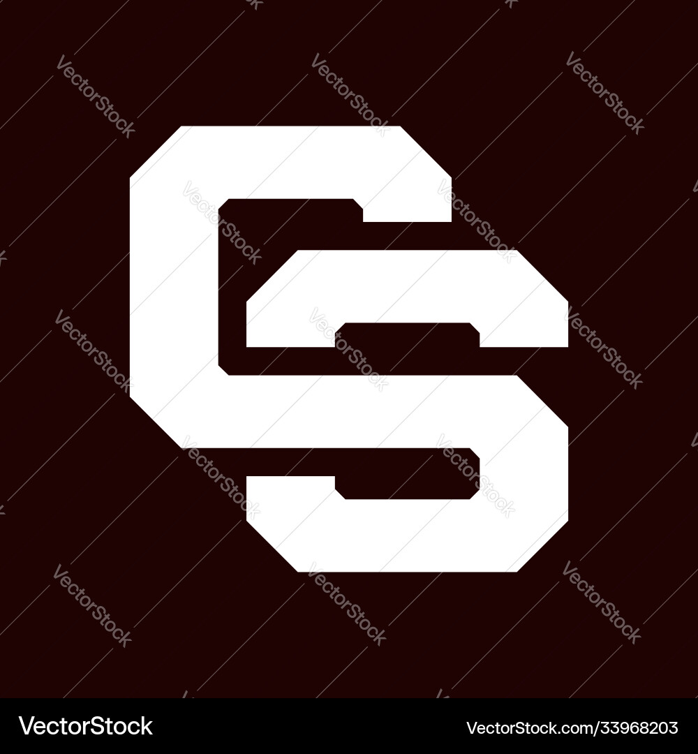 Initial letter cs or c3 logo template with sporty Vector Image