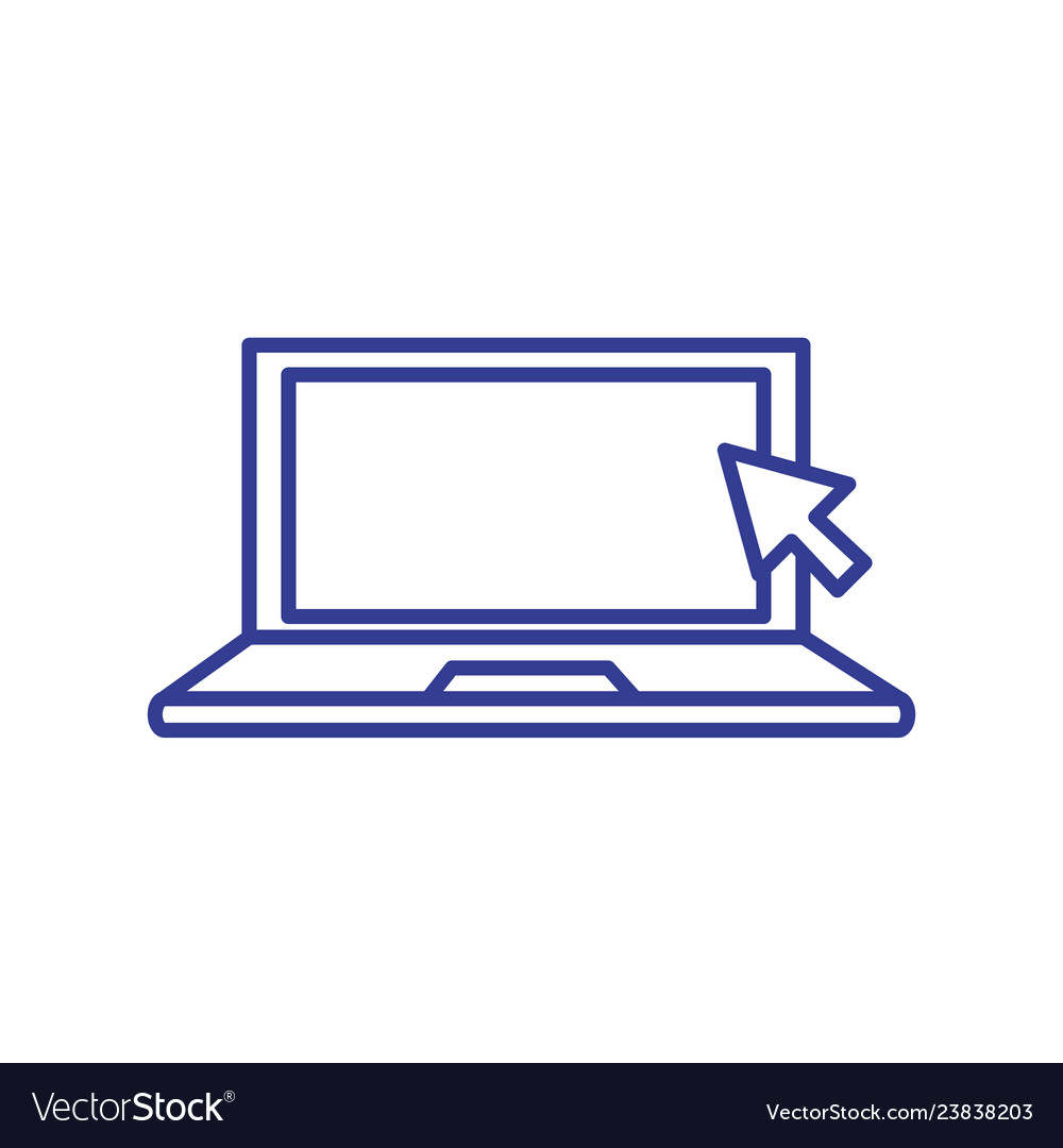 Laptop computer with pointer arrow