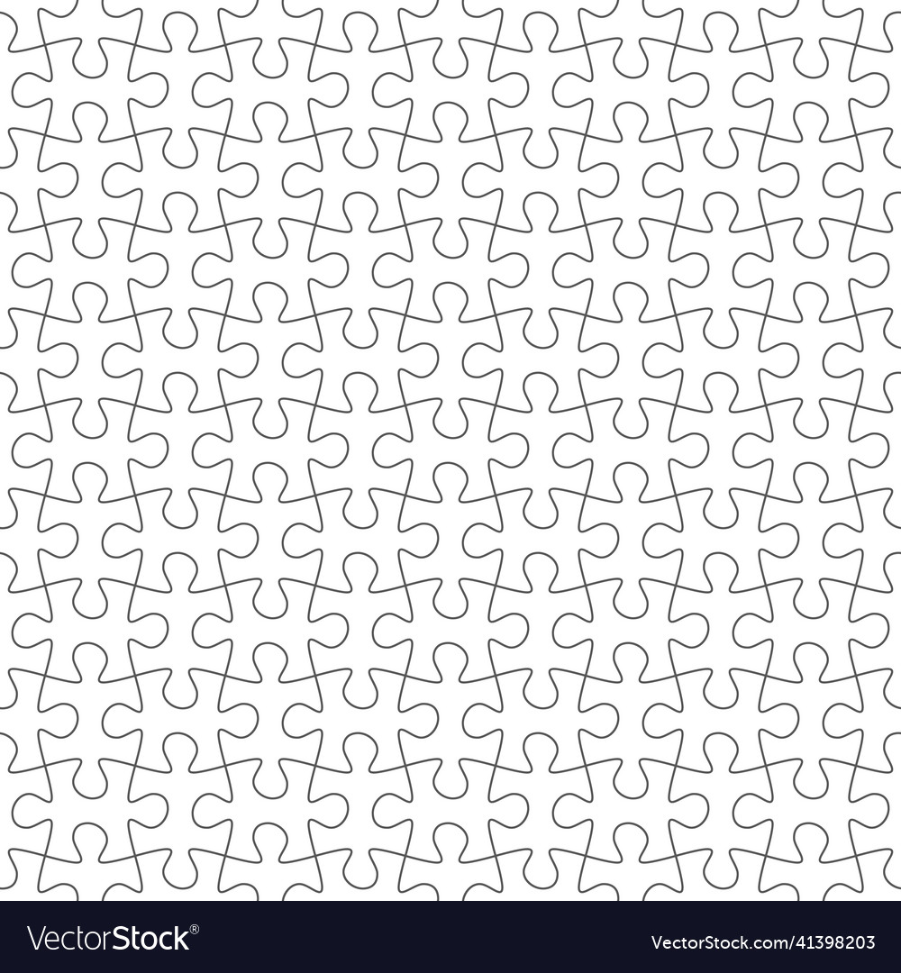 Puzzle seamless pattern outlines joined blank vector image Puzzle seamless pattern outlines joined blank