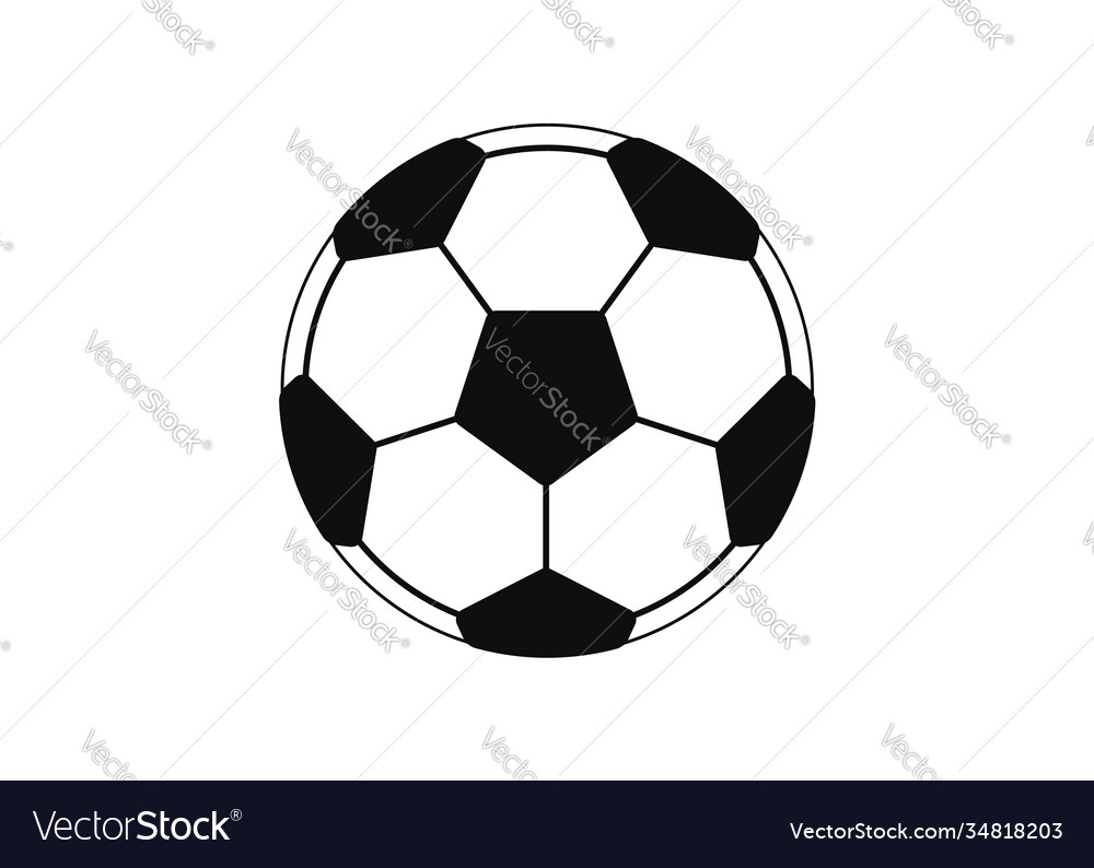 Soccer ball icon flat design Royalty Free Vector Image