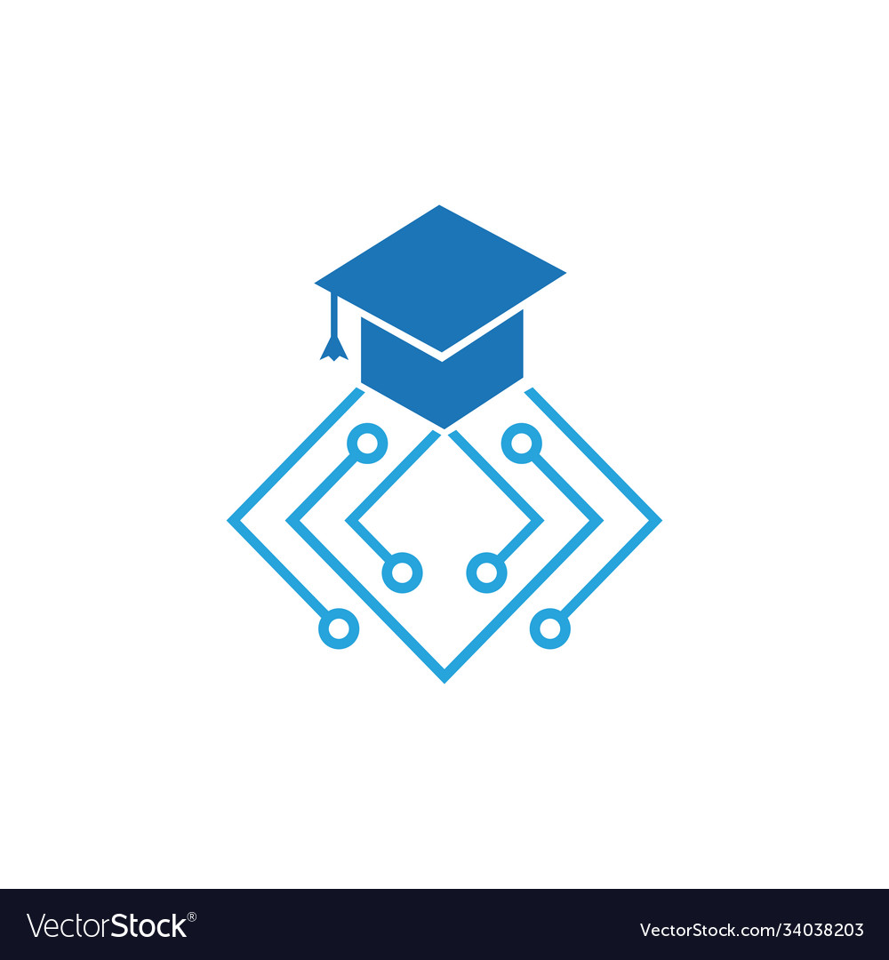 Technology university logo Royalty Free Vector Image