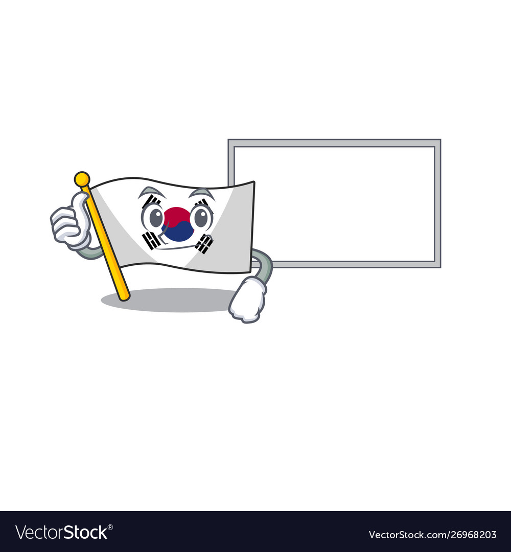 Thumbs nach oben mit korean flag cartoon