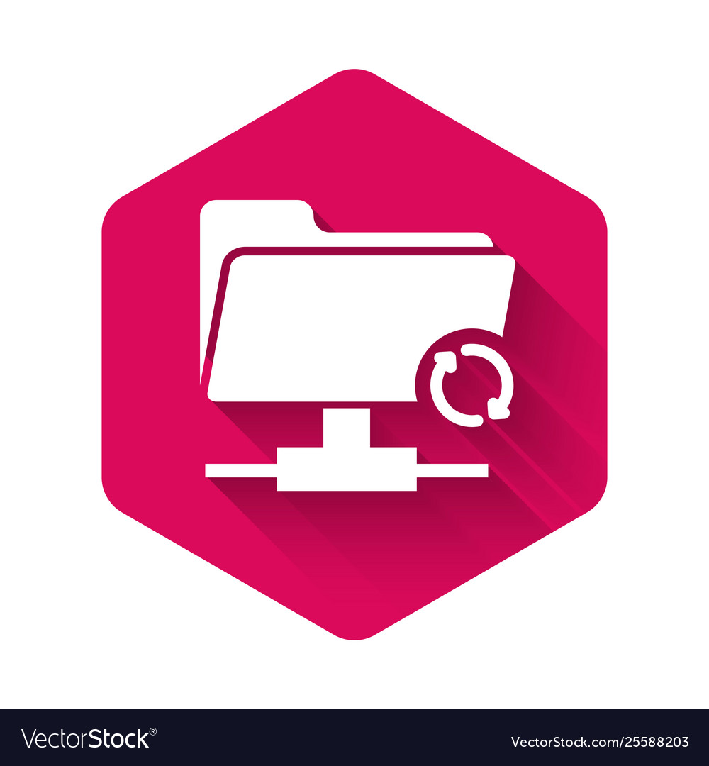 White ftp sync refresh icon isolated with long Vector Image White ftp sync refresh icon isolated with long