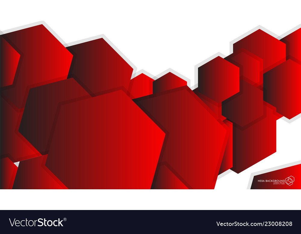Abstract background hexagon red light and shadow vector image Abstract background hexagon red light and shadow