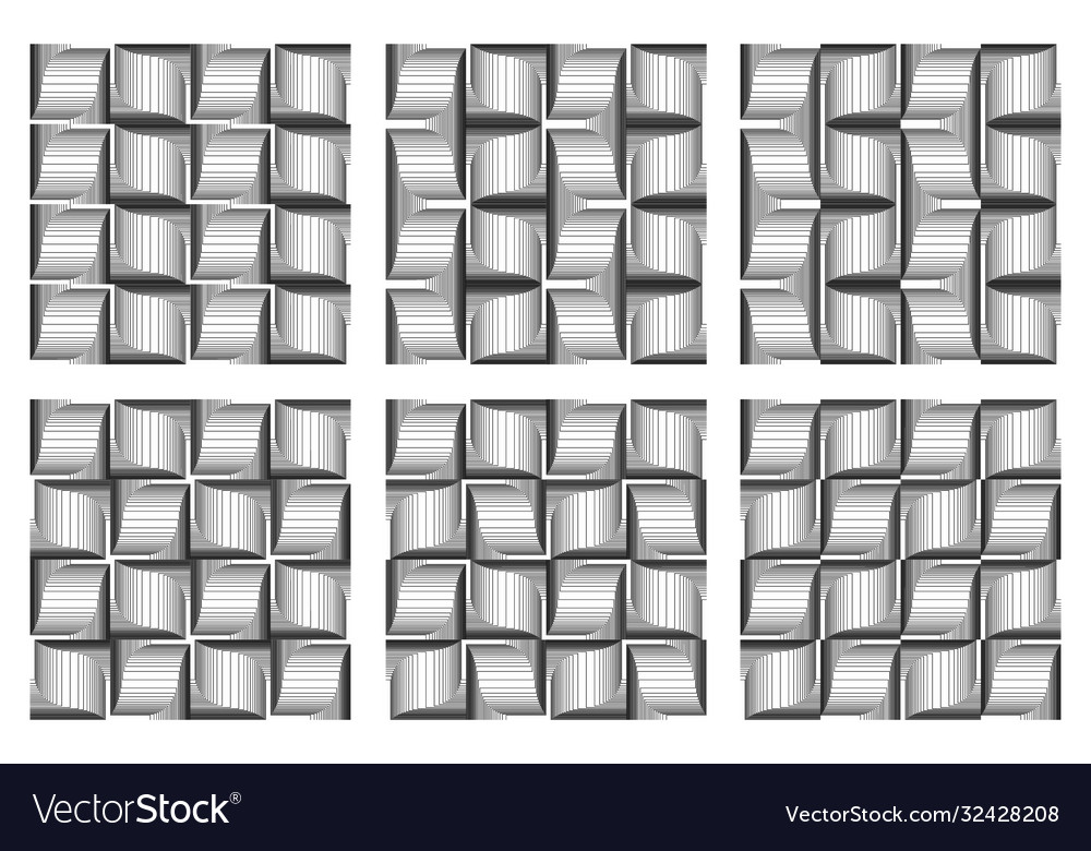 Abstract line patterns set vector image Abstract line patterns set