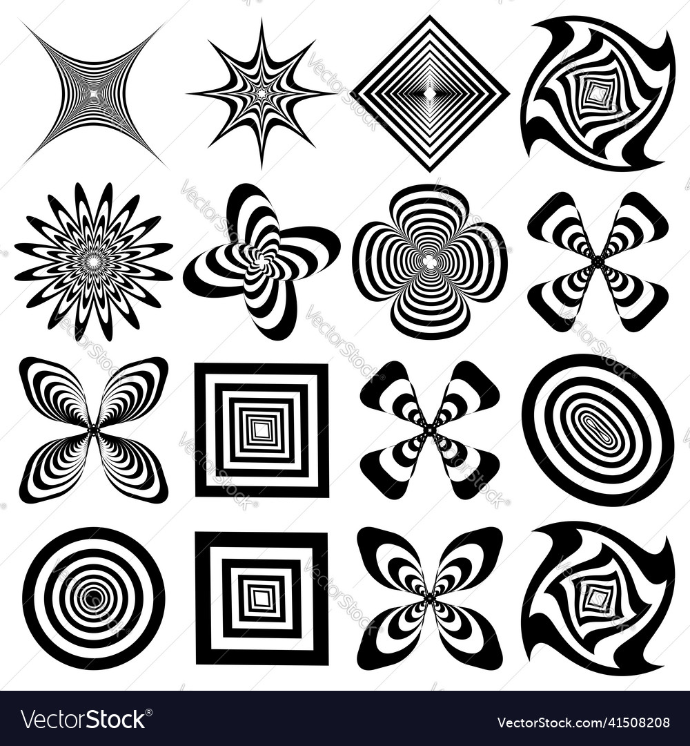Abstract Op Art: Circular Patterns