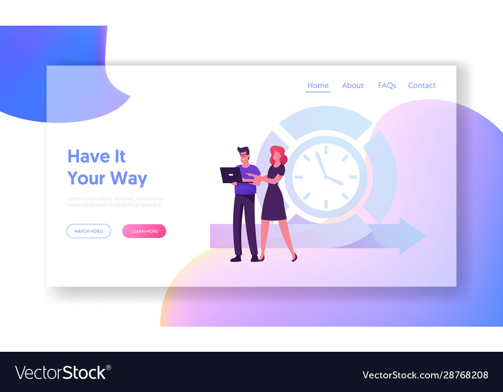 Agile development technology website landing page vector image Agile development technology website landing page