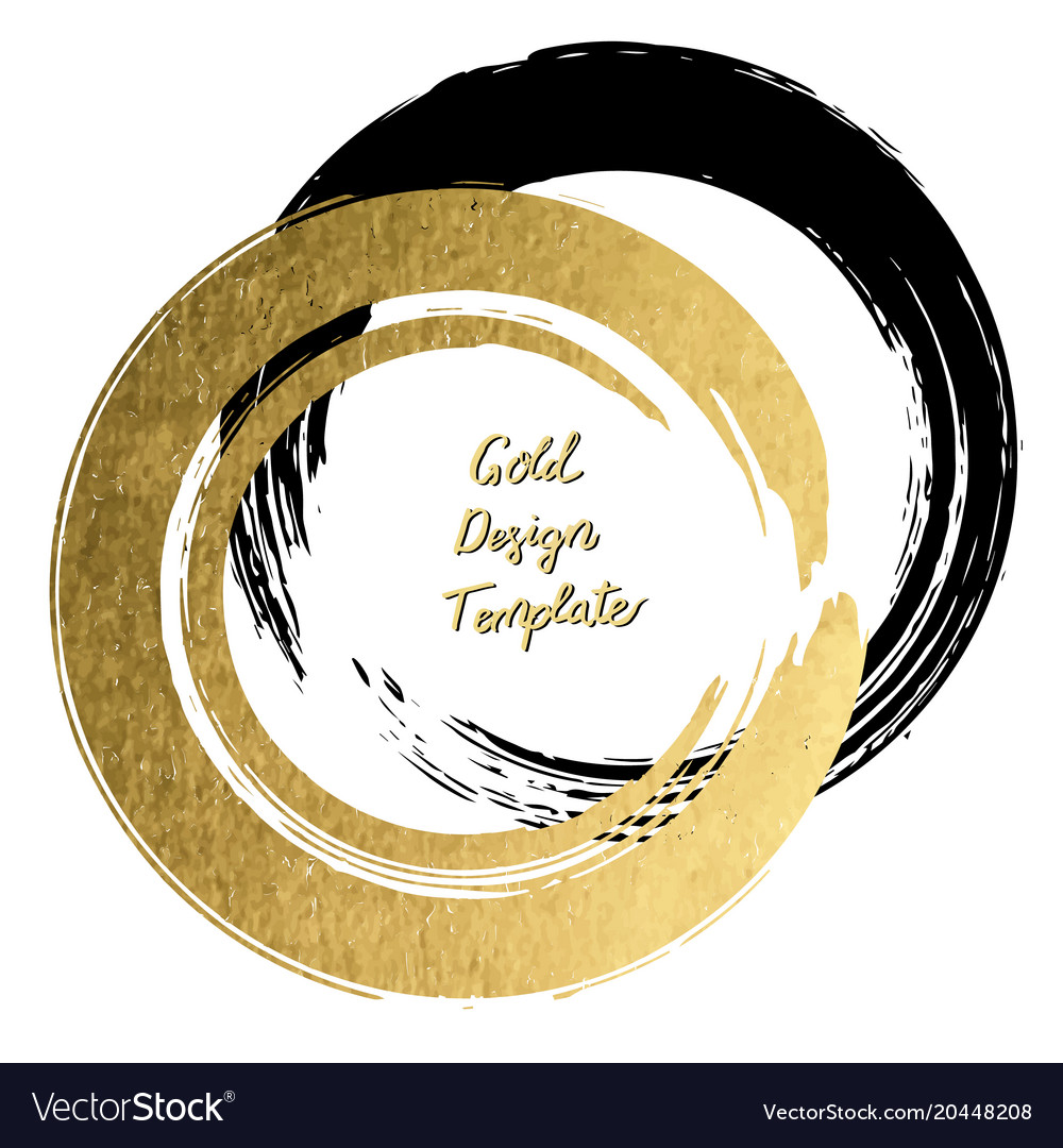 Black and gold brushstroke design templates Vector Image