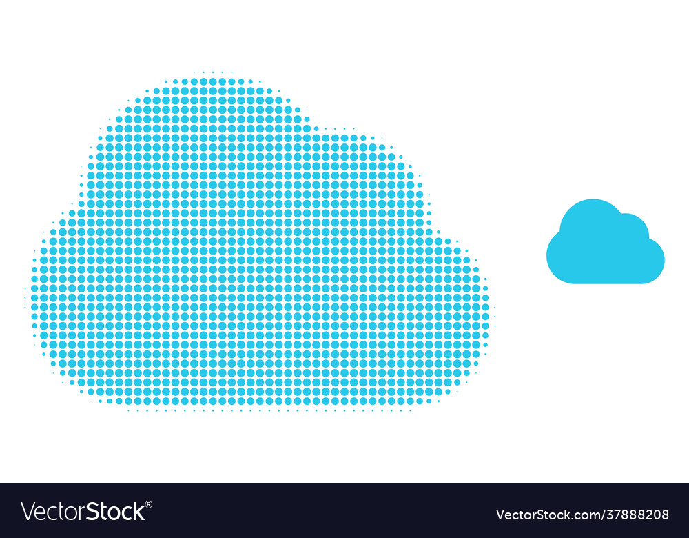 Cloud halftone dotted icon