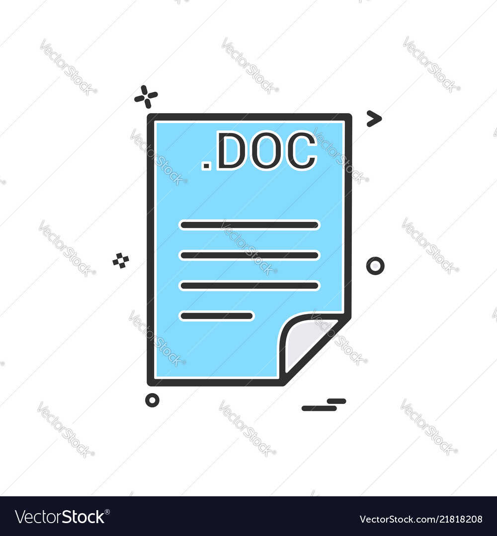 Doc application download file files format icon vector image Doc application download file files format icon