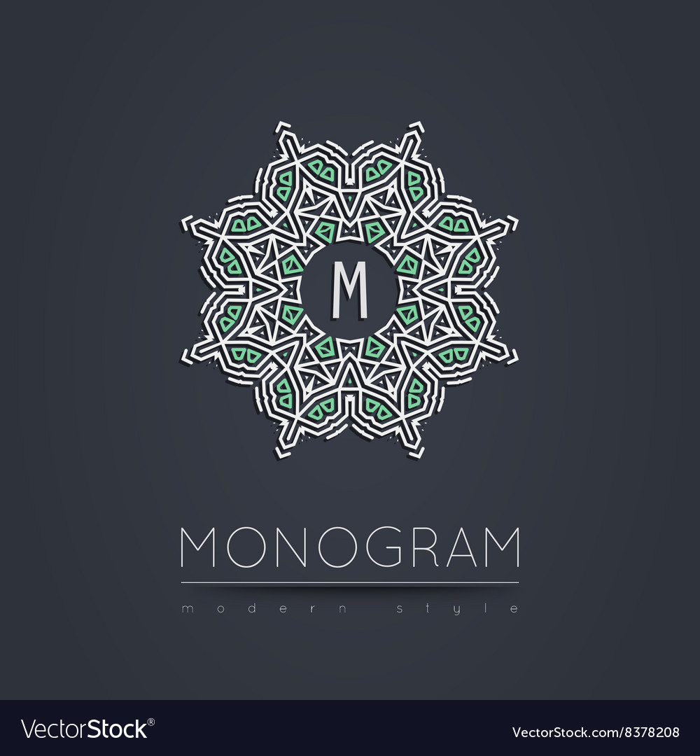 Elegant linear abstract monogram logo design