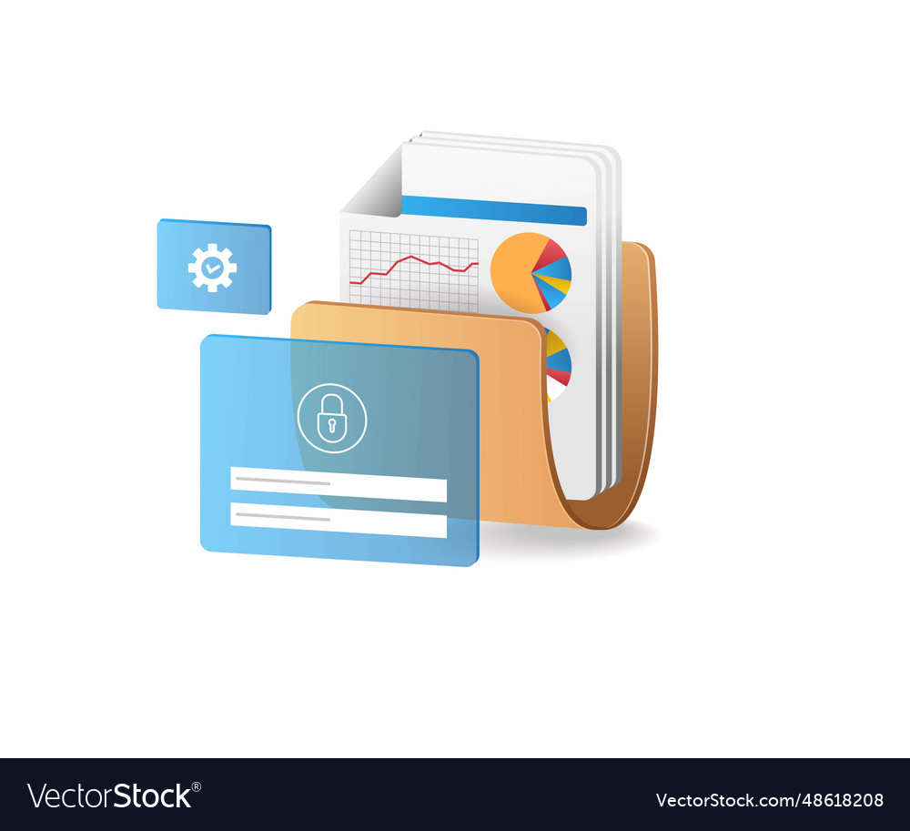 Folder data security password lock vector image Folder data security password lock