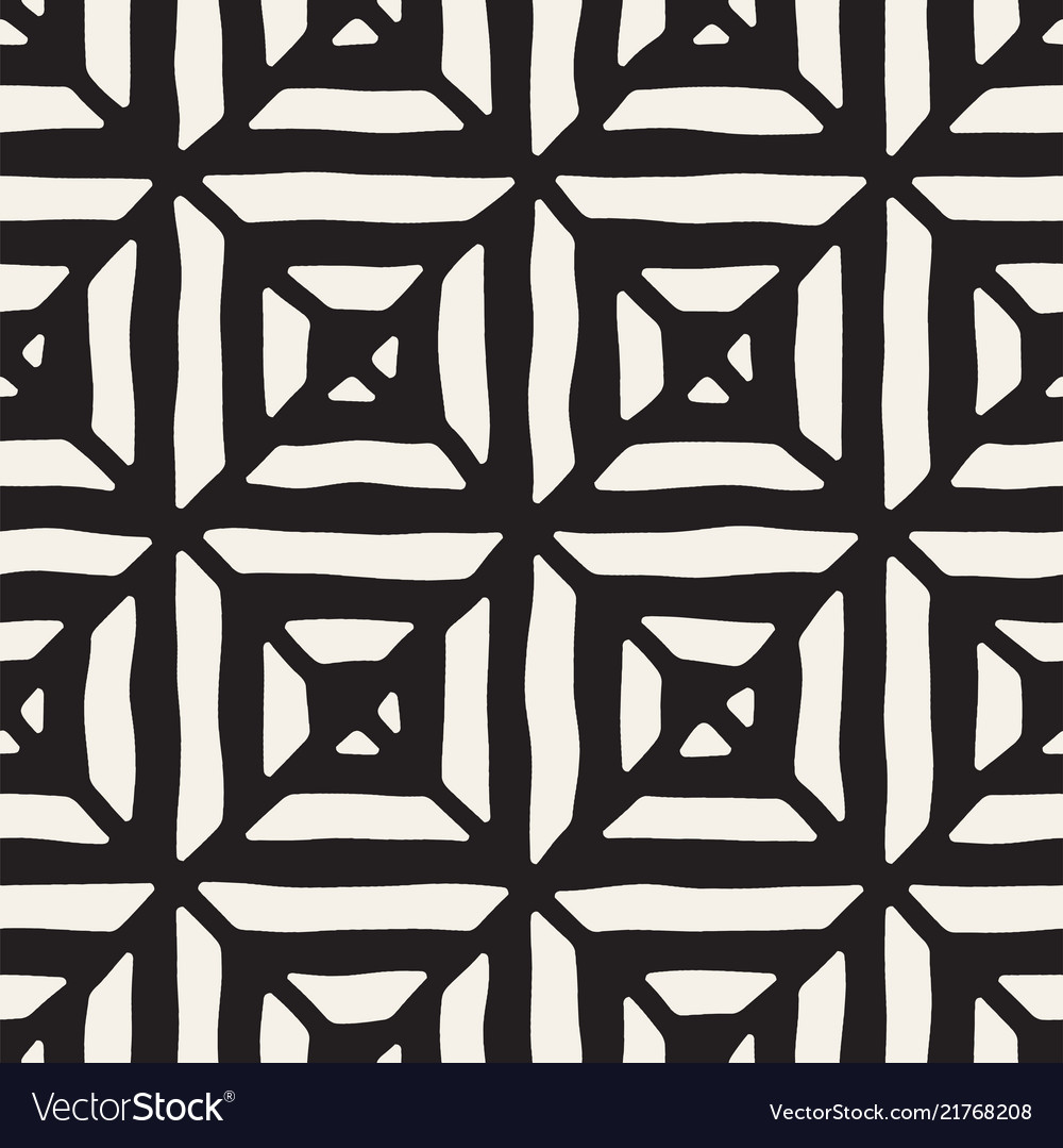 Hand drawn seamless repeating pattern with lines vector image Hand drawn seamless repeating pattern with lines
