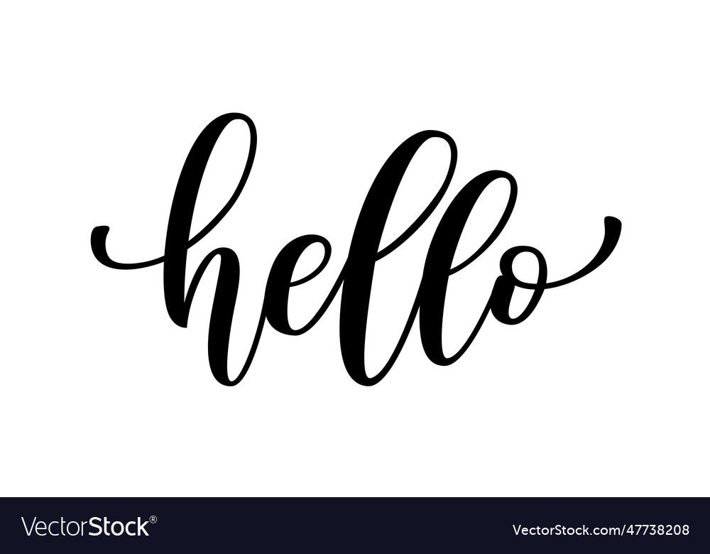 Hello text word greetings logo Royalty Free Vector Image