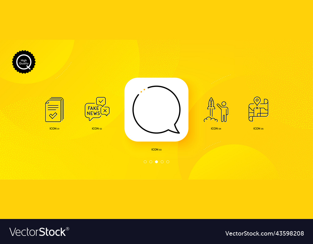 Launch project handout and speech bubble minimal vector image Launch project handout and speech bubble minimal