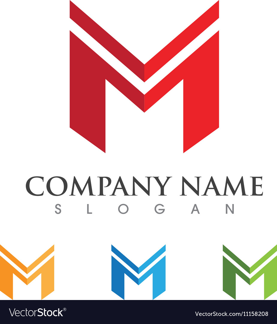 M Letter Logo Template Royalty Free Vector Image