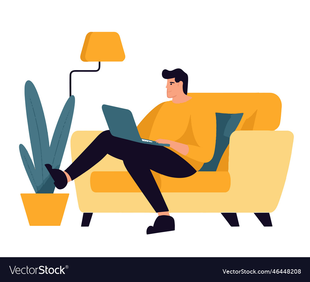 Man working at home office concept