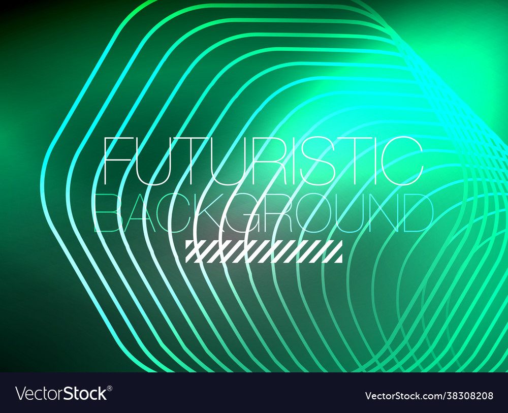 Neon color square shape lines abstract background vector image Neon color square shape lines abstract background