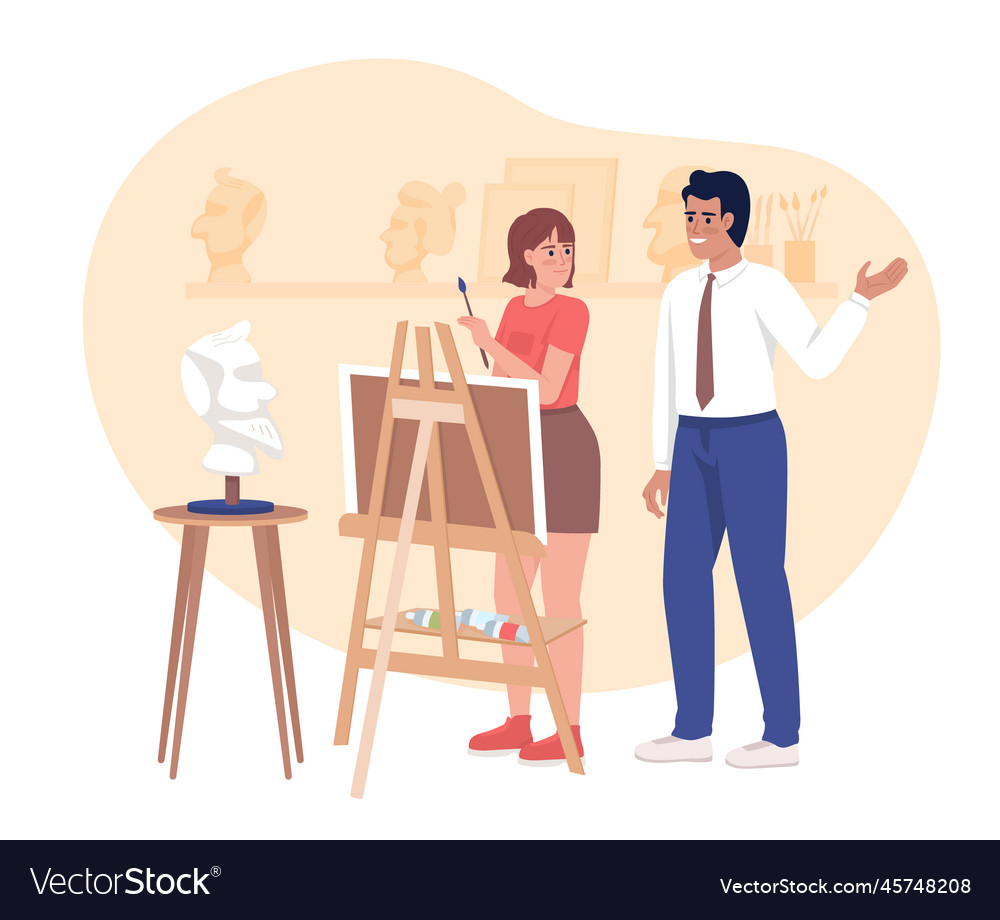 Painting classes 2d isolated Royalty Free Vector Image