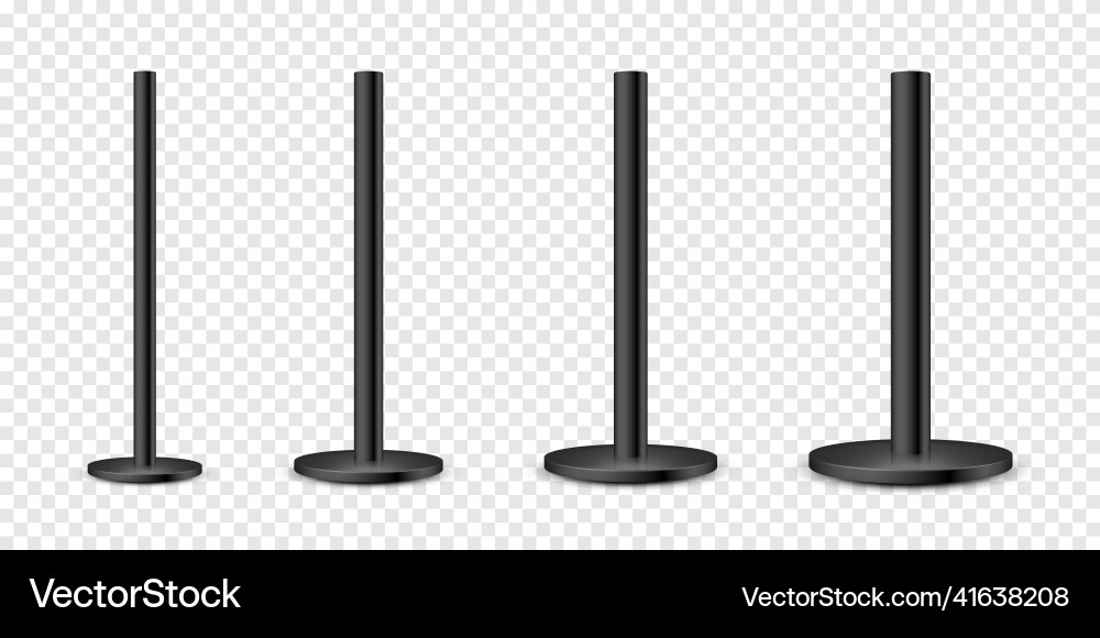 Realistic metal poles collection isolated Vector Image
