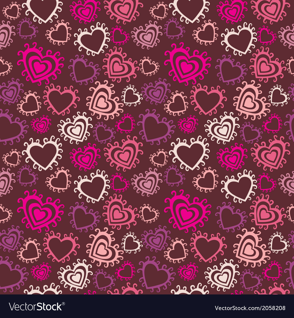 Romantic seamless pattern with hearts