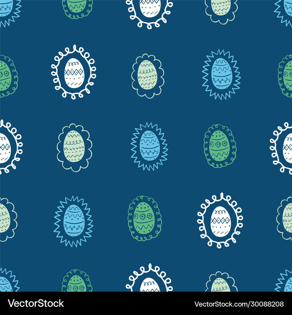 Seamless doodle pattern with easter eggs Vector Image