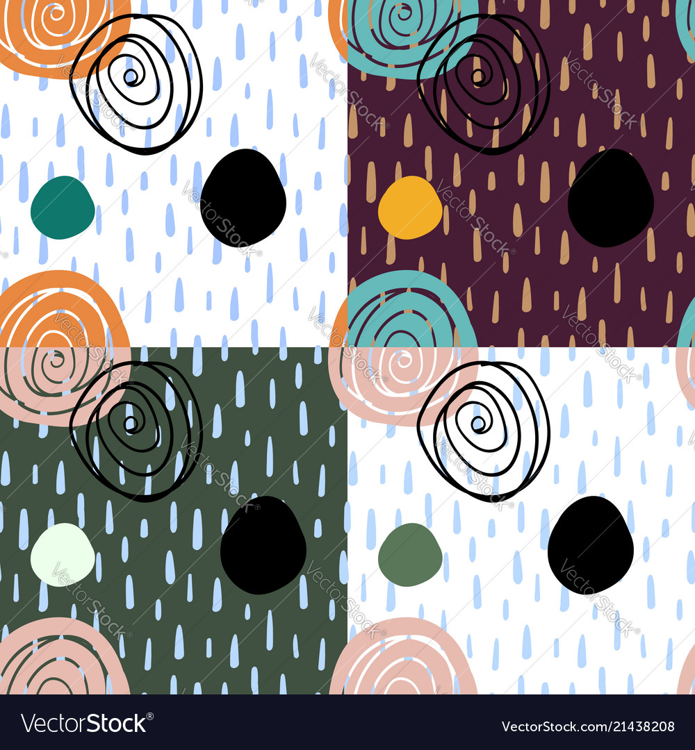 Seamless patterns in simple naive style vector image Seamless patterns in simple naive style