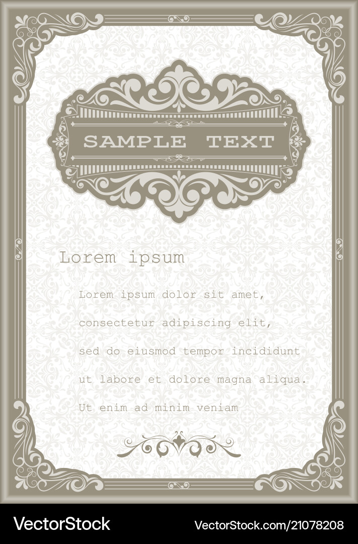 Vintage frame Royalty Free Vector Image - VectorStock