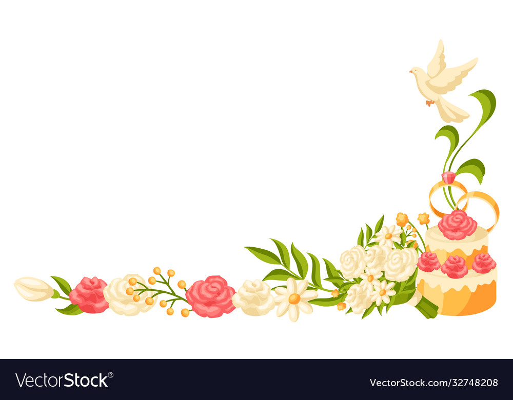 Wedding frame for invitation or greeting card Vector Image