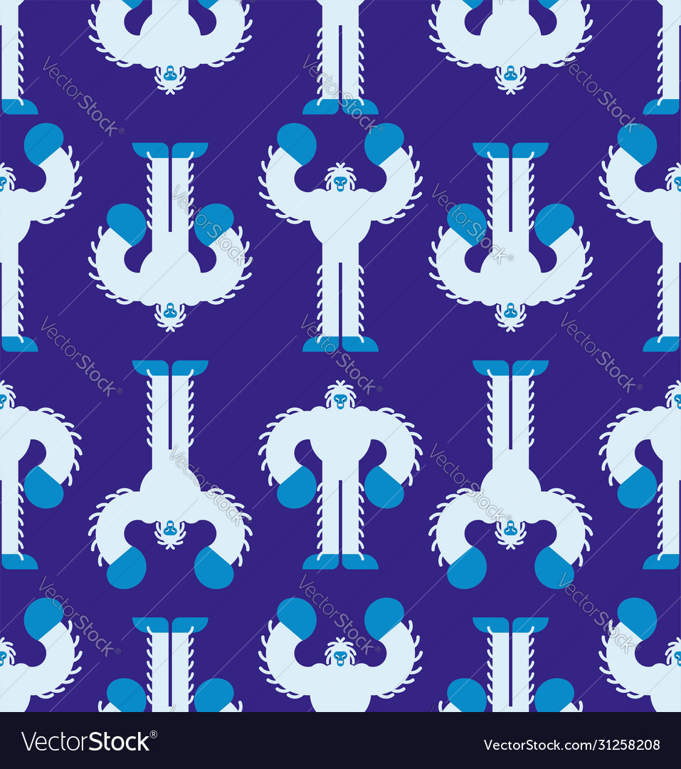 Yeti pattern seamless bigfoot background