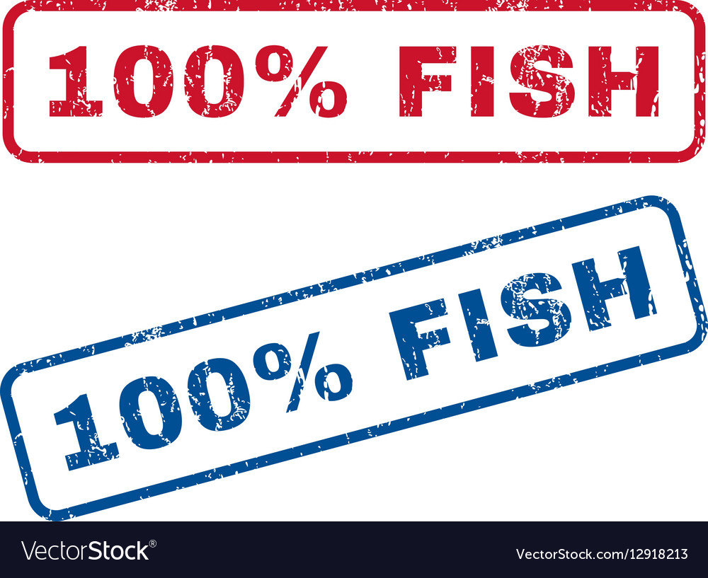 100 percent fish rubber stamps