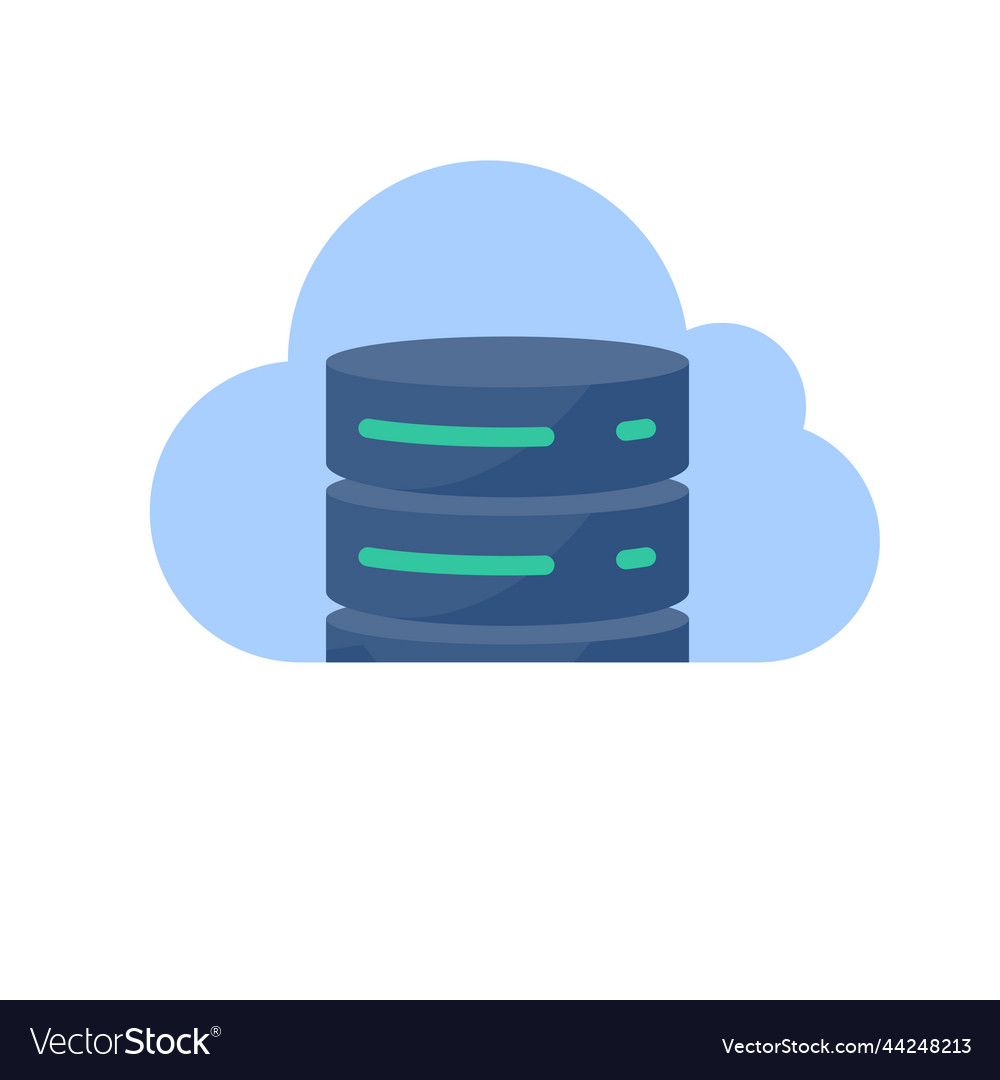 A database for storing large data in the cloud vector image A database for storing large data in the cloud