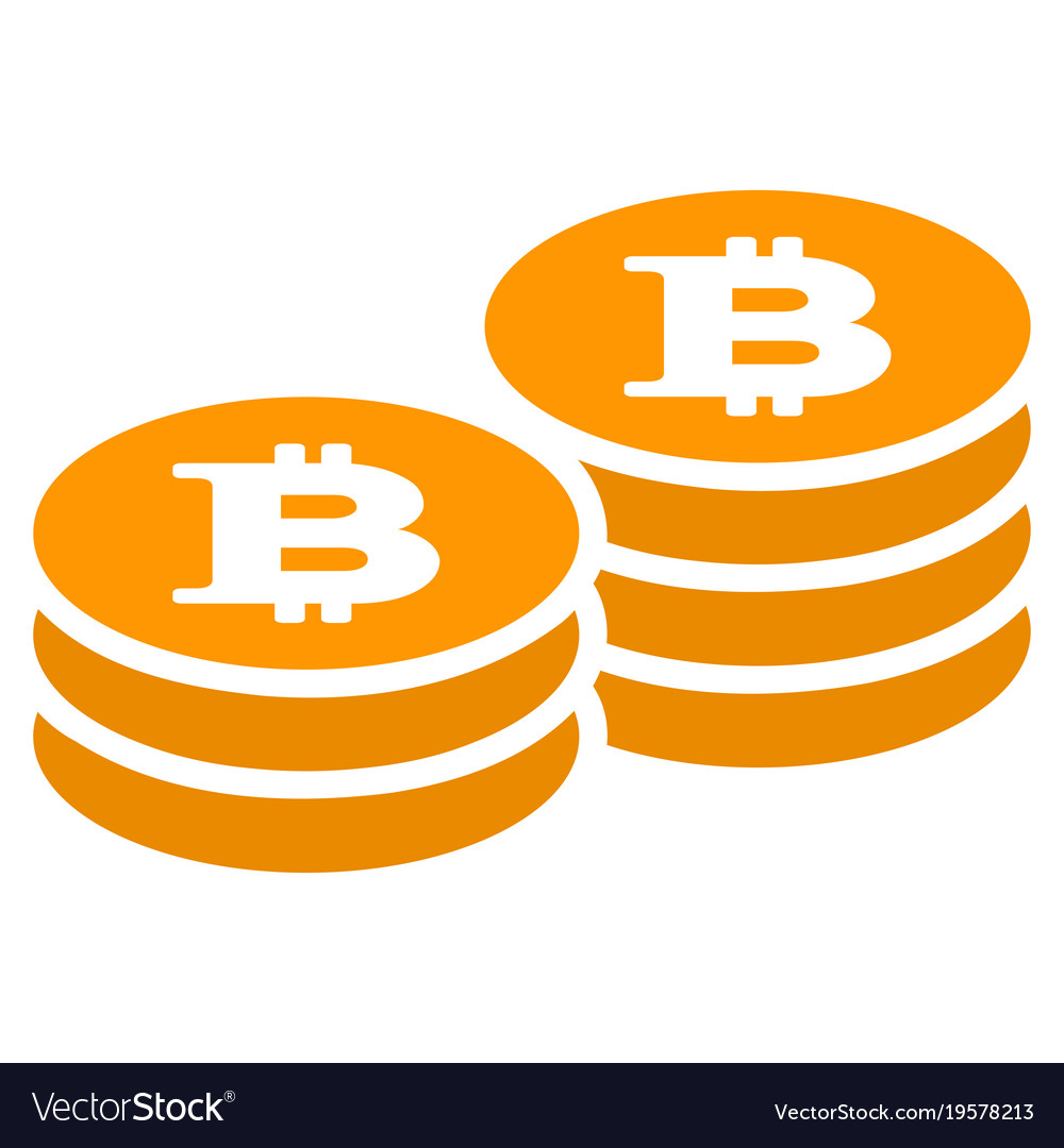 Bitcoin coin stacks flat icon