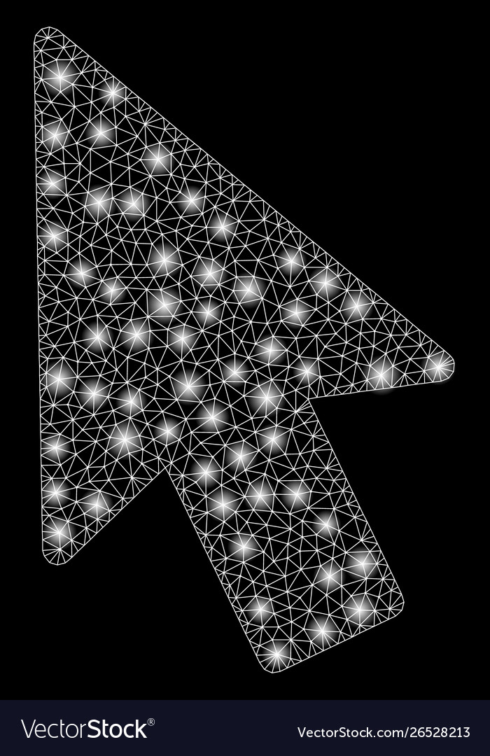 Bright mesh 2d mouse pointer with flare spots vector image Bright mesh 2d mouse pointer with flare spots