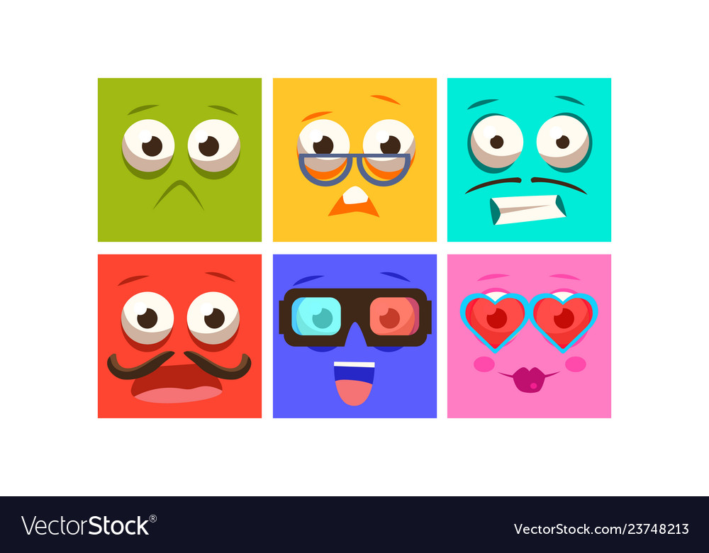 Colorful Faces Emoji Collection