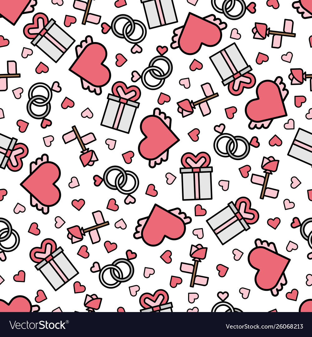 Cute objects and elements in seamless patterns vector image Cute objects and elements in seamless patterns