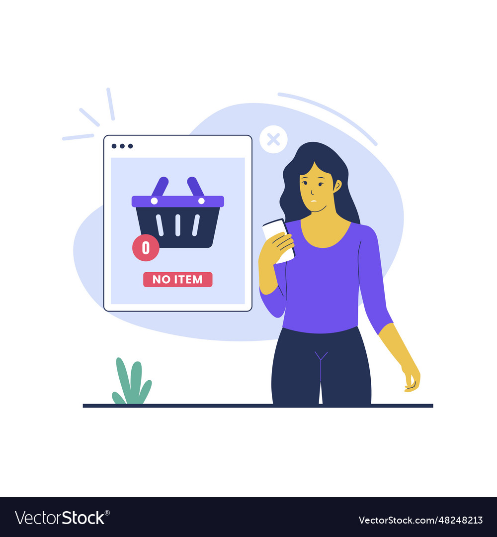 Empty cart concept Royalty Free Vector Image - VectorStock