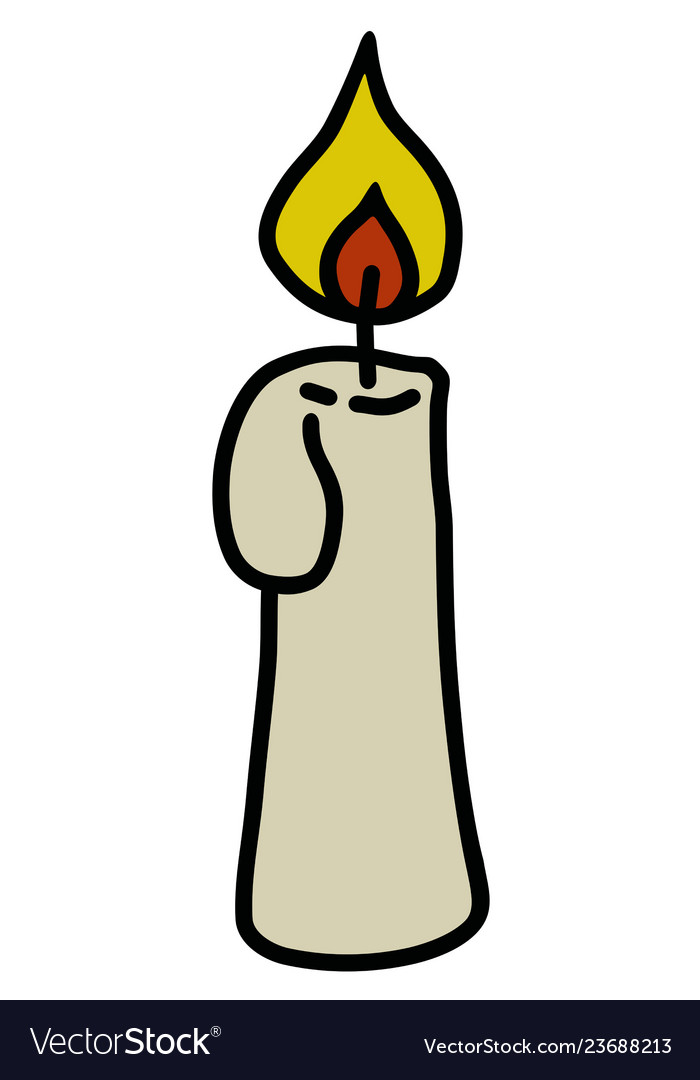 Hand drawing a wax candle Royalty Free Vector Image