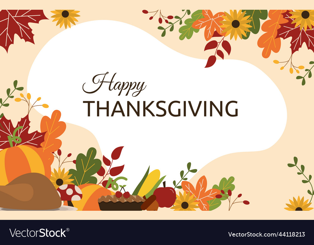 Happy thanksgiving day food background thanks Vector Image