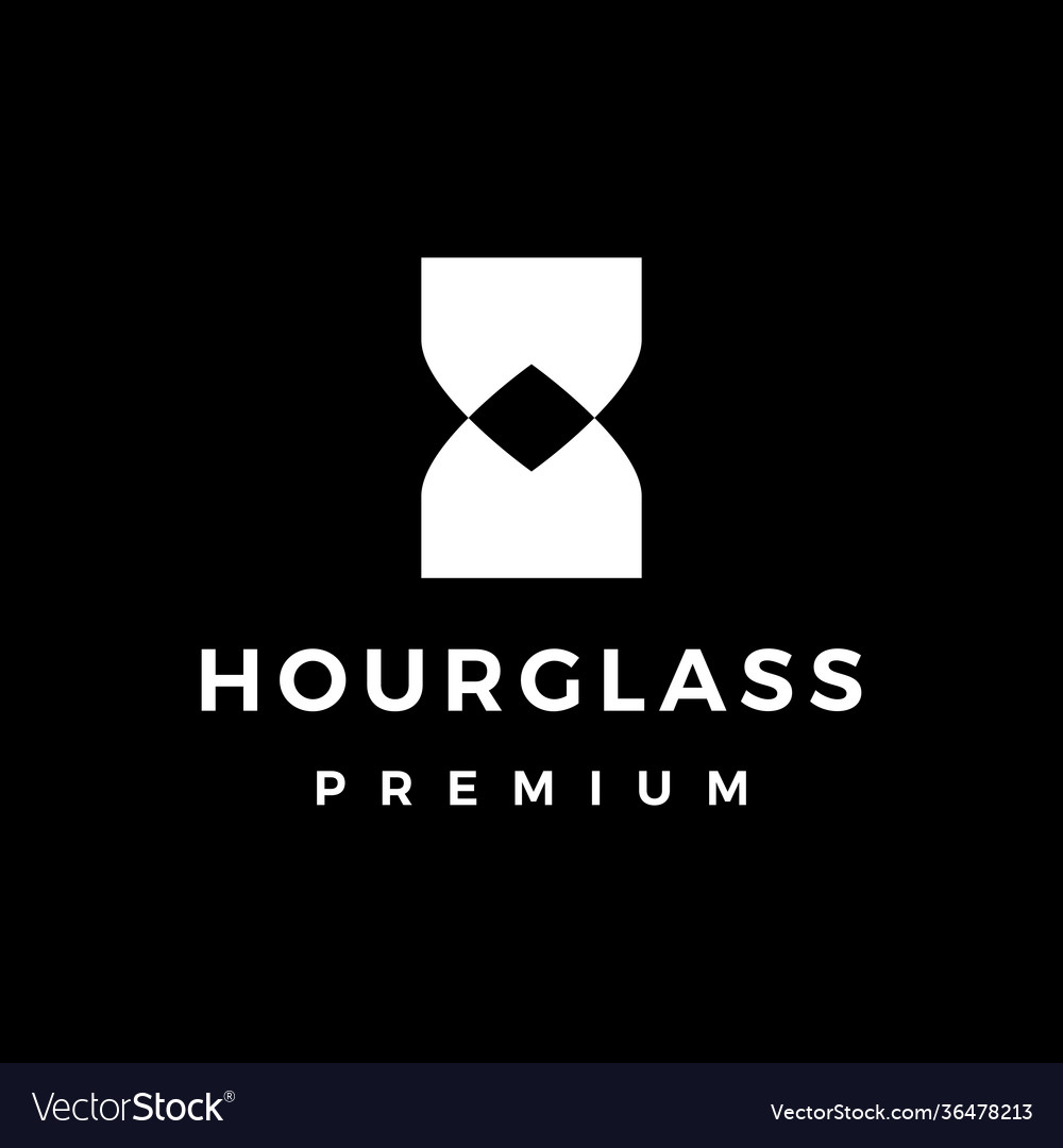 Hourglass on black logo icon