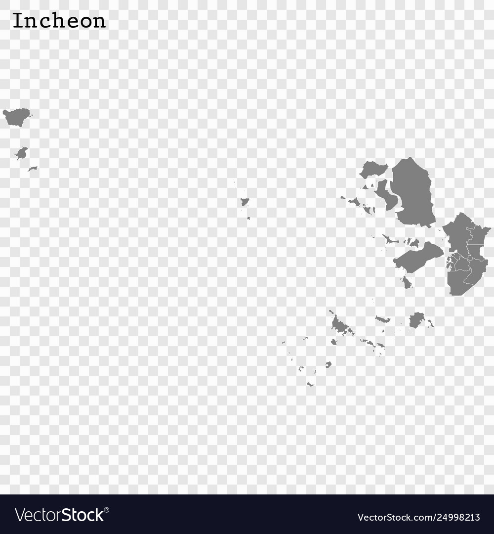 Incheon Province Map of South Korea