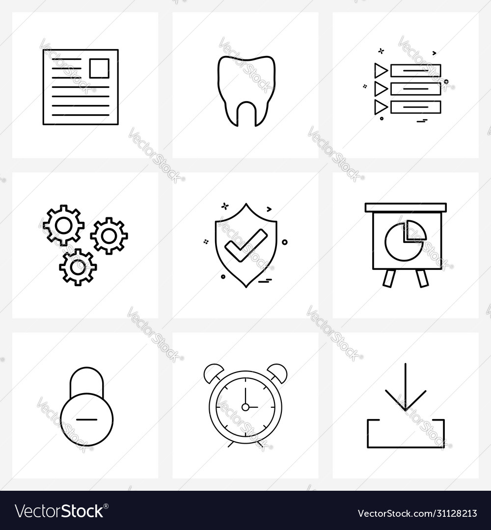 Isolated symbols set 9 simple line icons