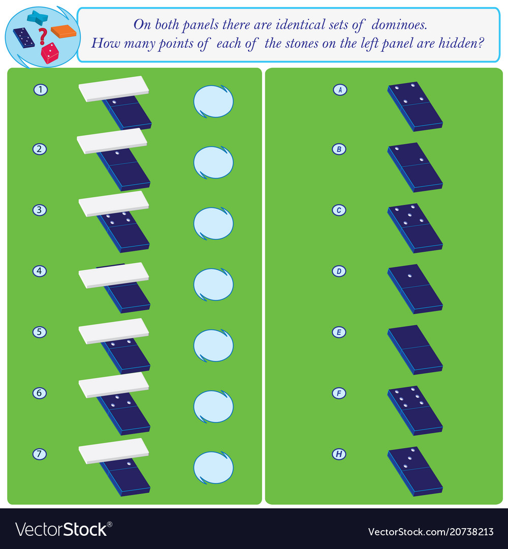 Logical task how many points of stones are hidden vector image Logical task how many points of stones are hidden