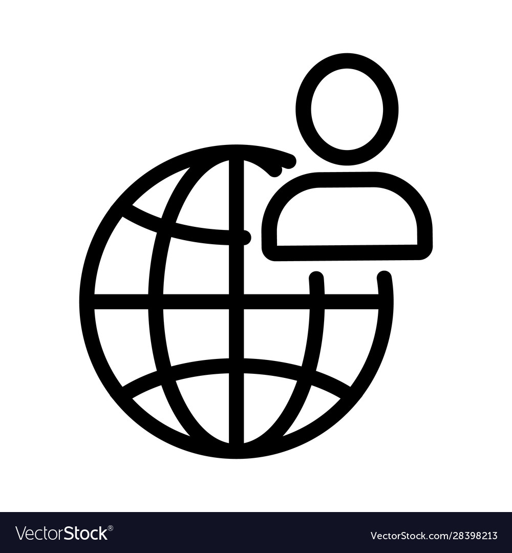 Network users icon isolated contour Royalty Free Vector