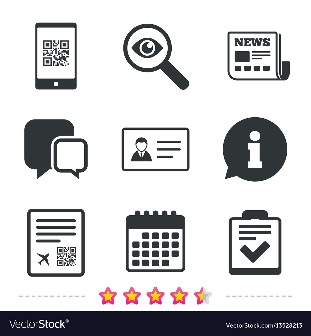 Qr scan code icon boarding pass flight sign Vector Image Qr scan code icon boarding pass flight sign